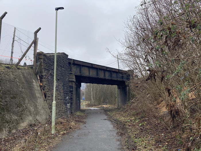 Bridge works beneath Llanwonno Road in Stanleytown