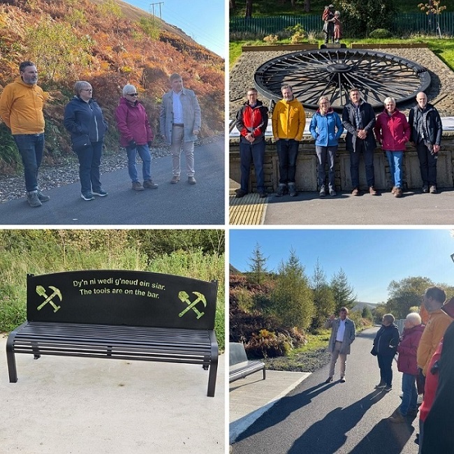 Site visit celebrates first two phases of Rhondda Fach Active Travel route